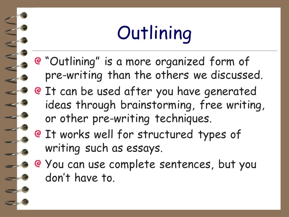 The writing process - prewriting
